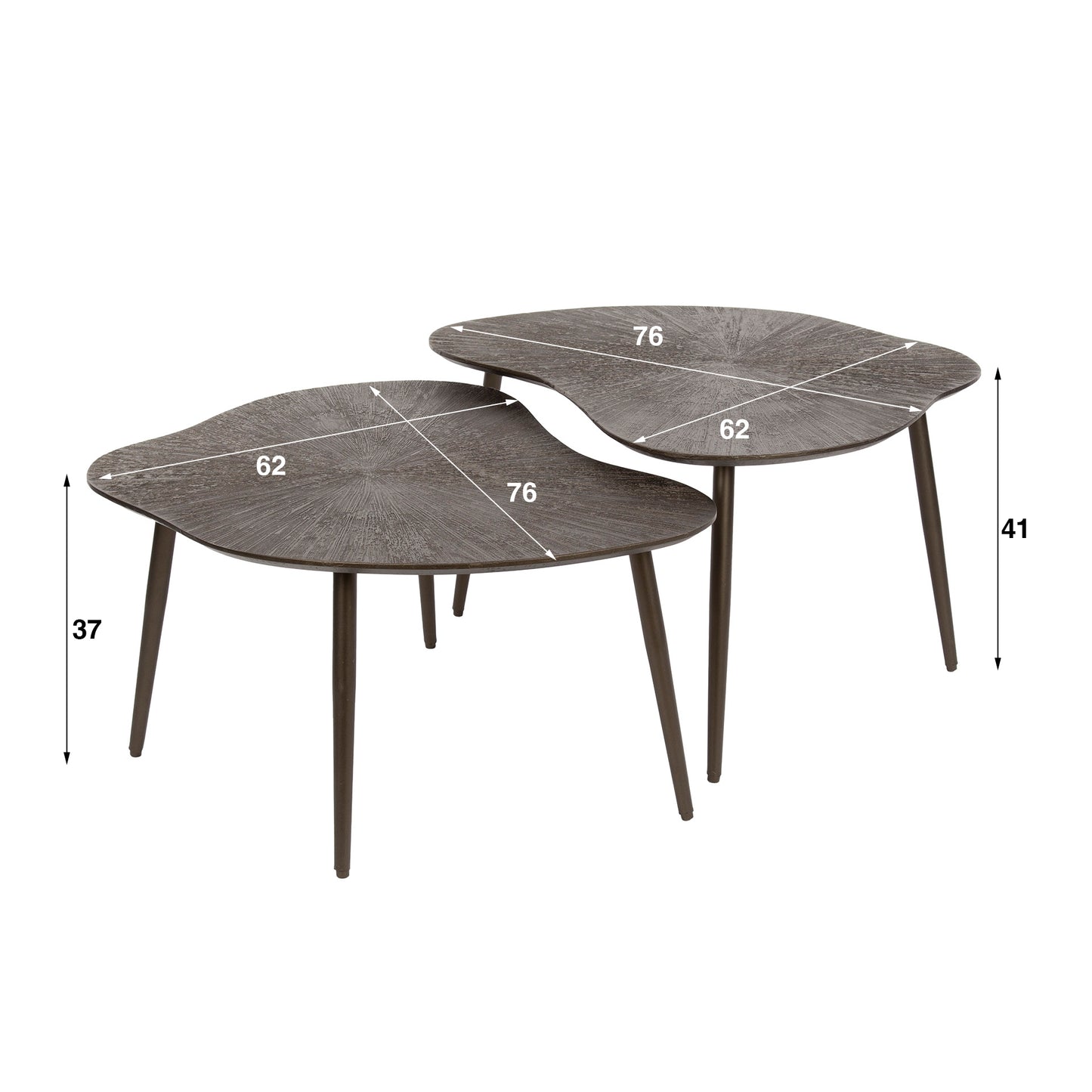 Salontafel Brown Ray - Set van 2