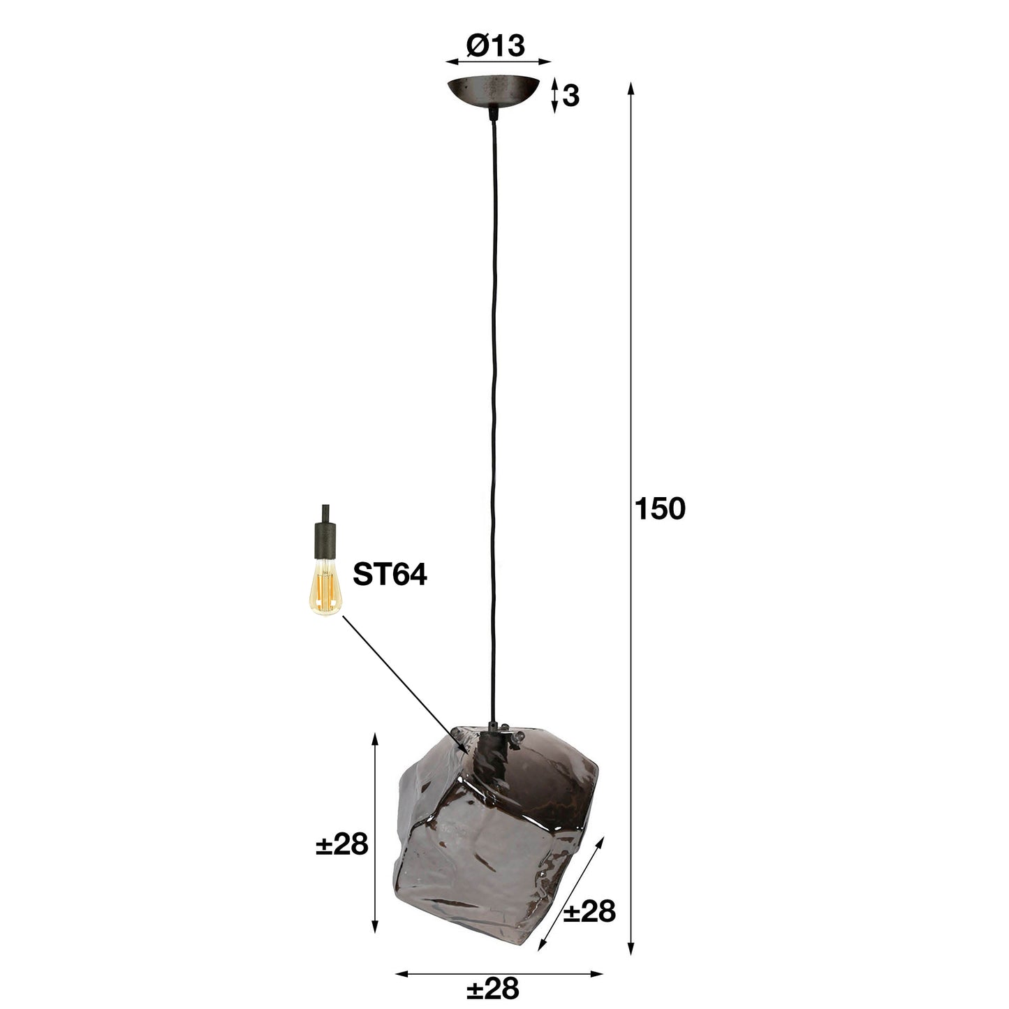 Hanglamp Mondgeblazen Glas