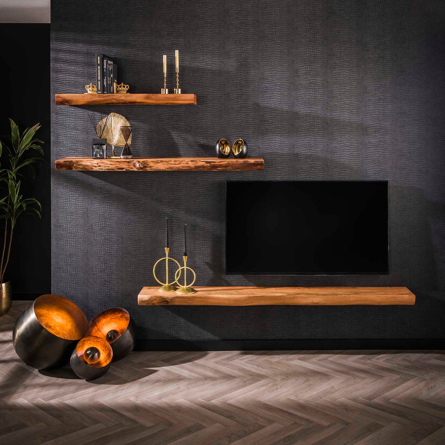 Wandplank Live Edge 150 cm