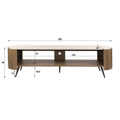 TV-meubel Arcus 180 cm / Keramiek travertin
