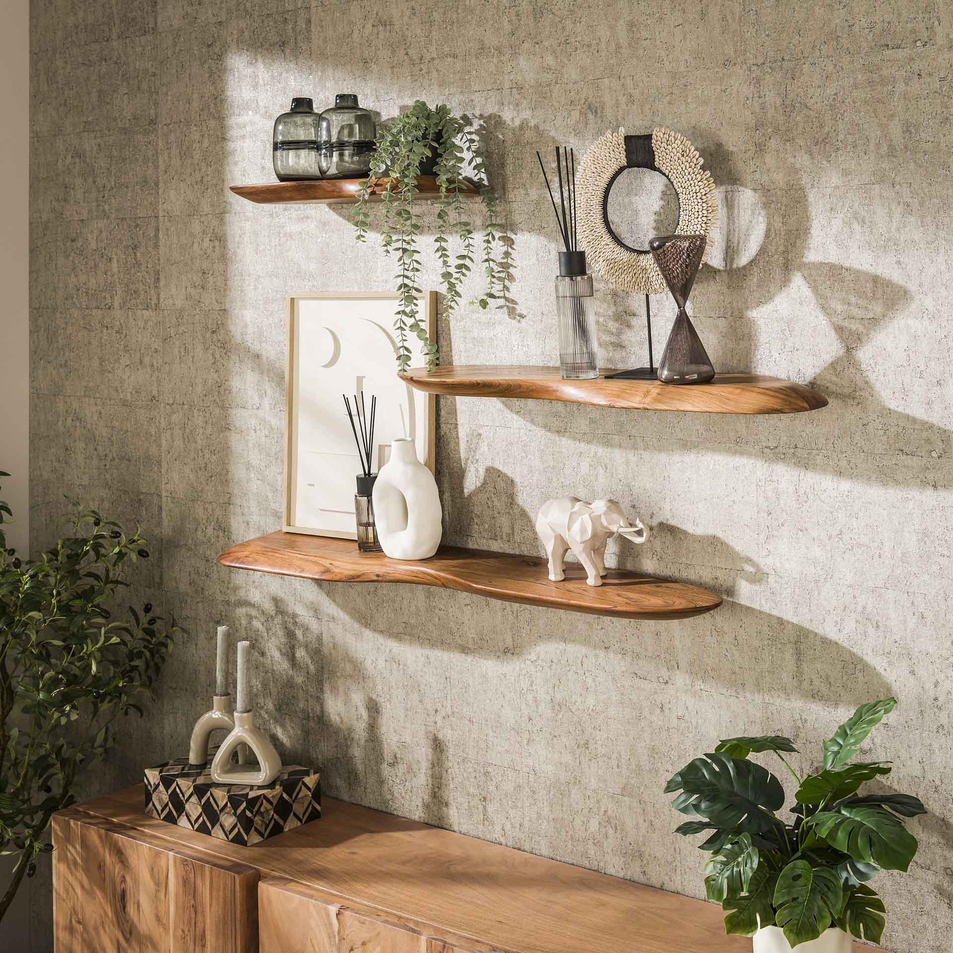 Wandplank Organic - Set van 3 (60, 90 en 120 cm)
