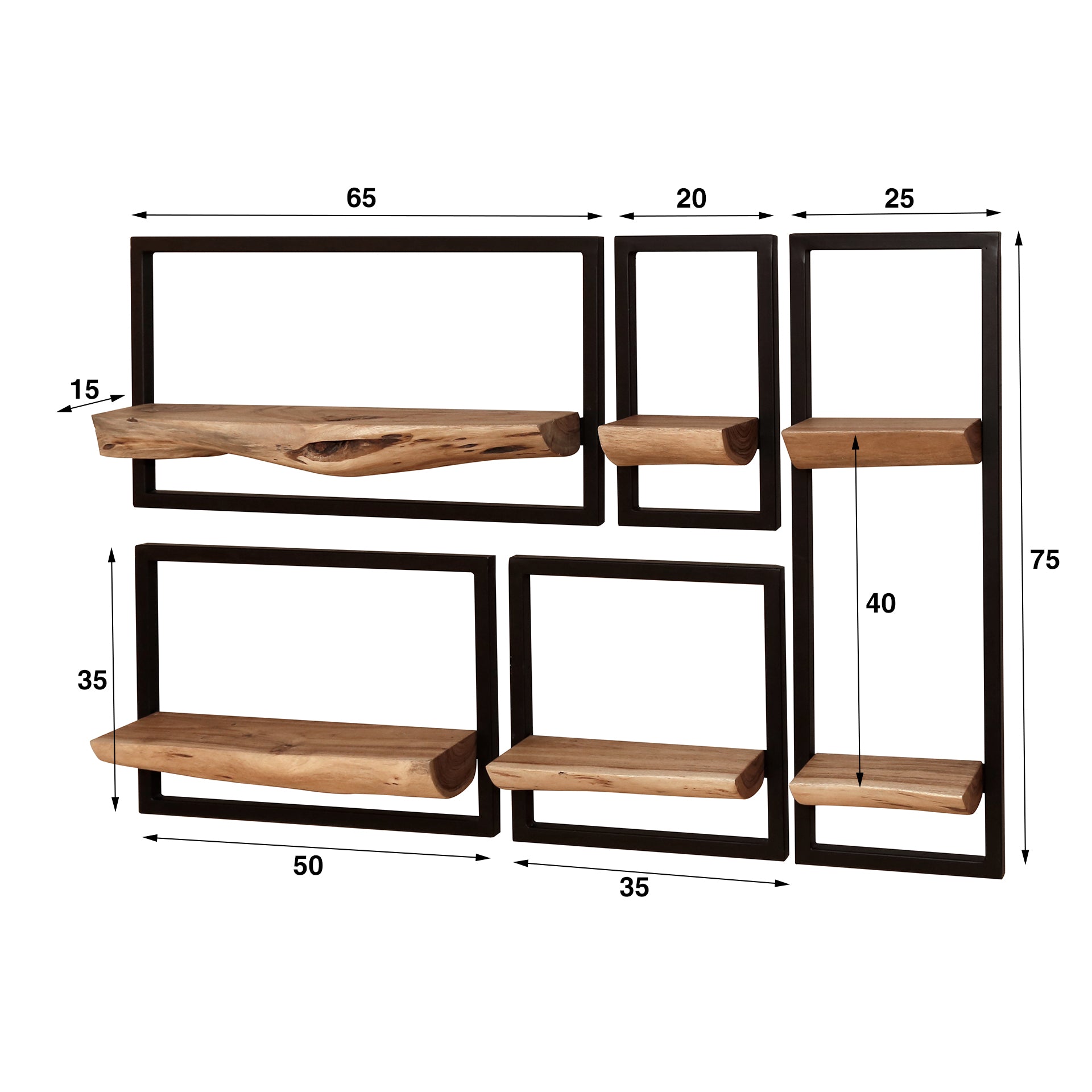 Wandschapset Edge - Set van 5