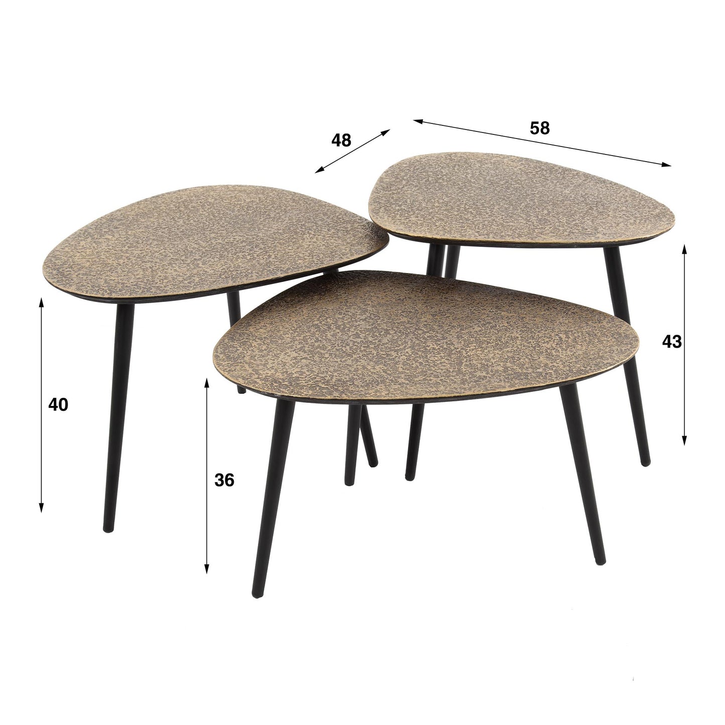 Salontafel Set Driehoek - Set van 3