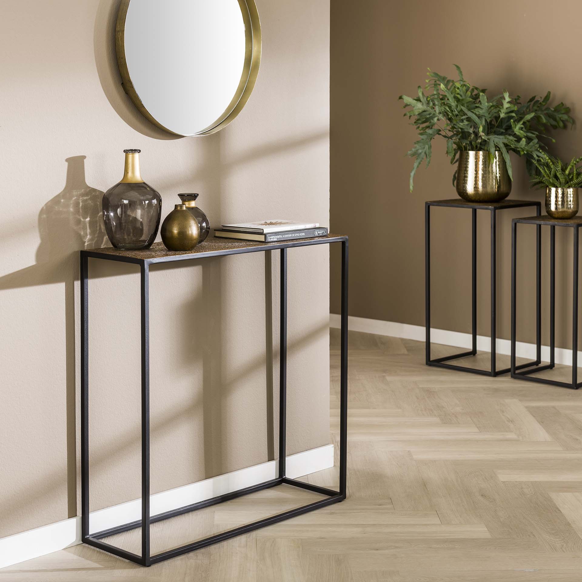 Haltafel Iron Metallic Antiek Bruin