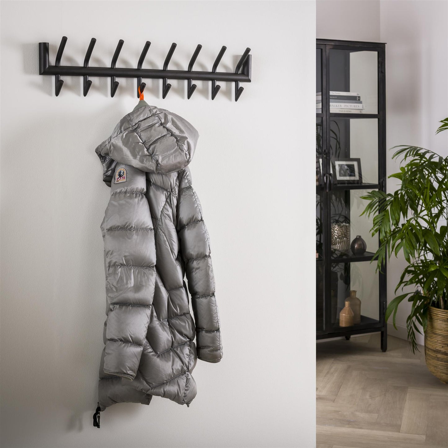 Garderobe met 16 haakjes - Mat donkergrijs