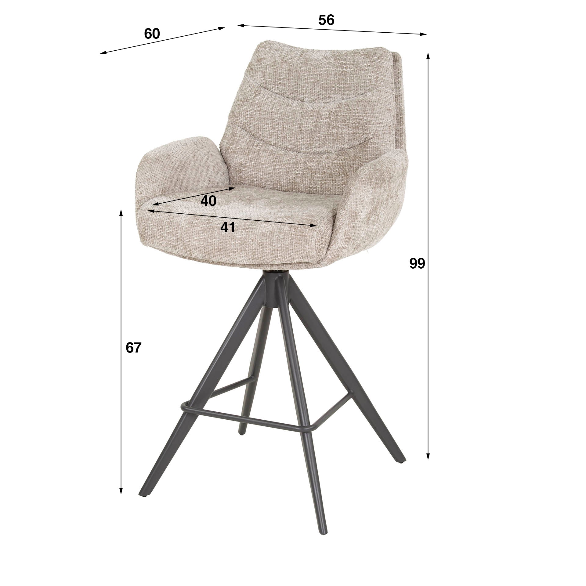 Barstoel Lounge - Set van 2