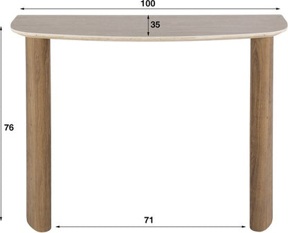 Hal-/kaptafel Romano Curvo / Keramiek travertin