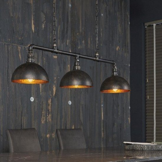 Industrial Tube Pendant Lamp 3-Light / Black