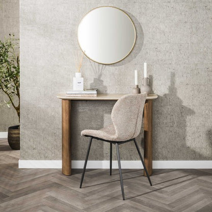 Hal-/kaptafel Romano Curvo / Keramiek travertin