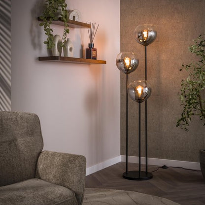 Vloerlamp Bubble Shaded 3 lichts / Artic zwart