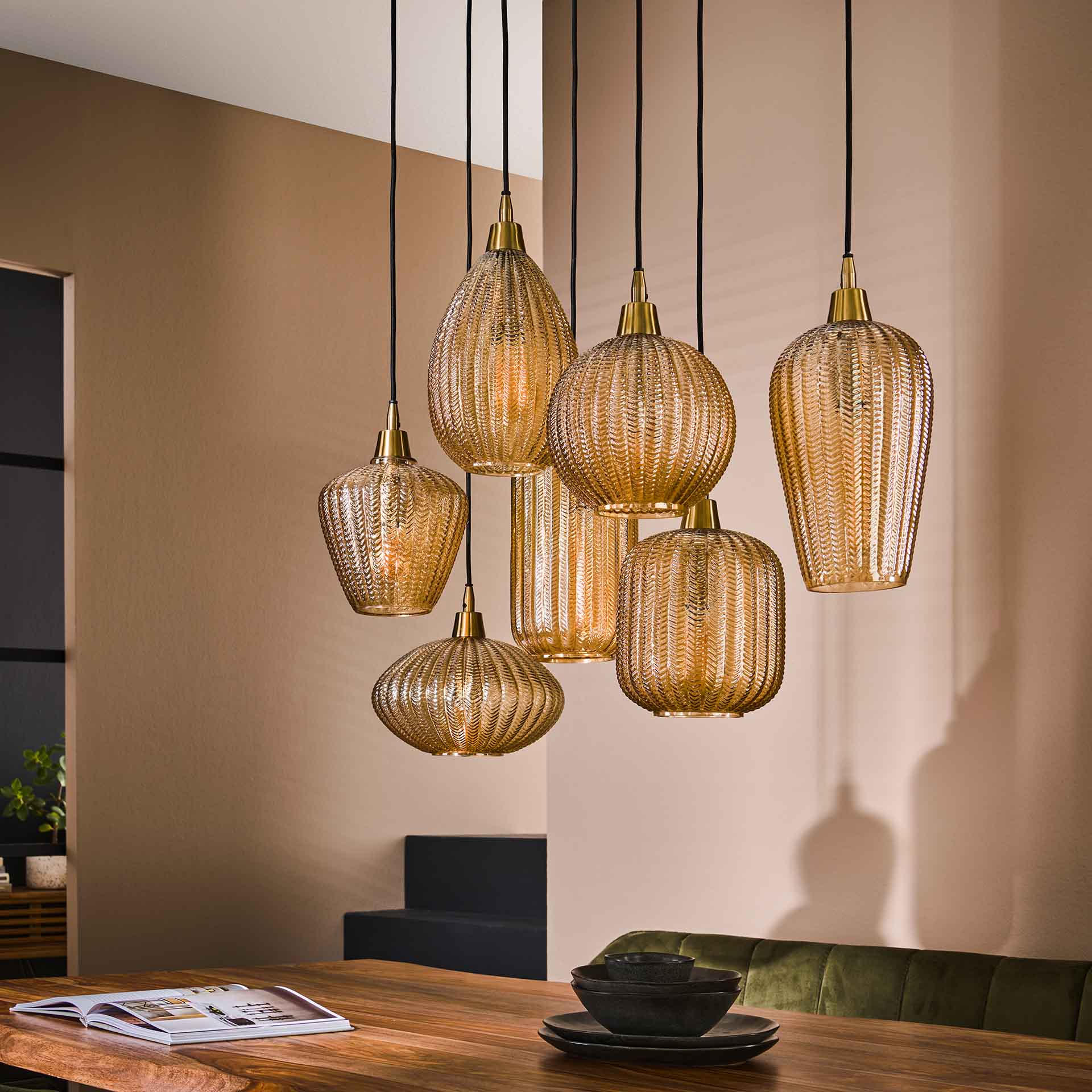 Hanglamp 7L met verstelbare kapjes