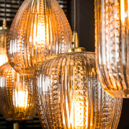 Hanglamp Diamond Glass - 5 lichts