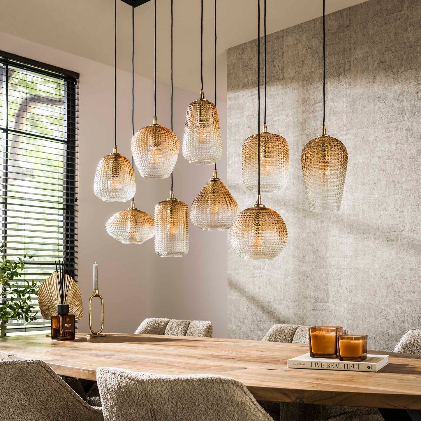 Hanglamp Dot - 9 glazen kapjes