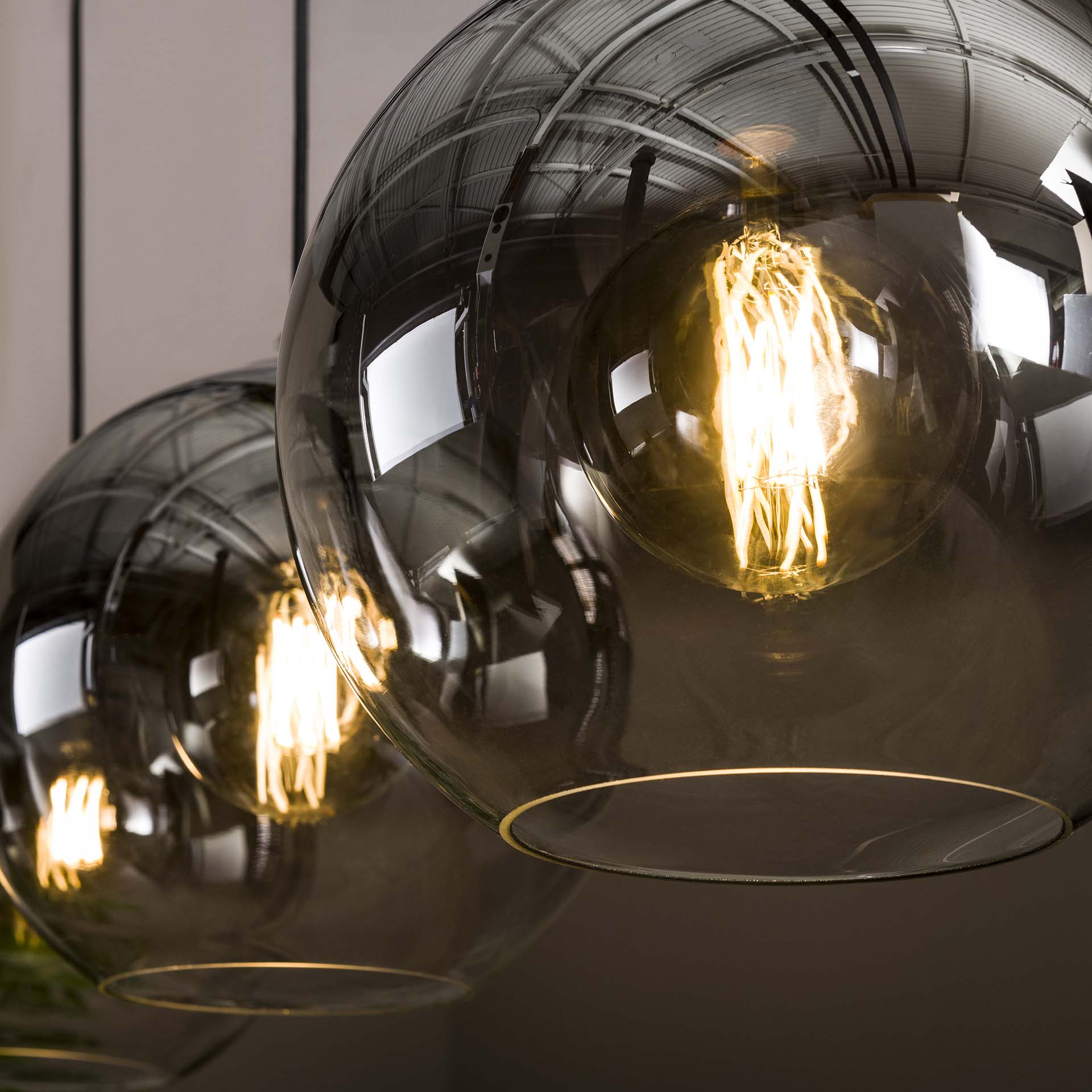 Hanglamp Bubble Shaded - 3 rookglazen lampen