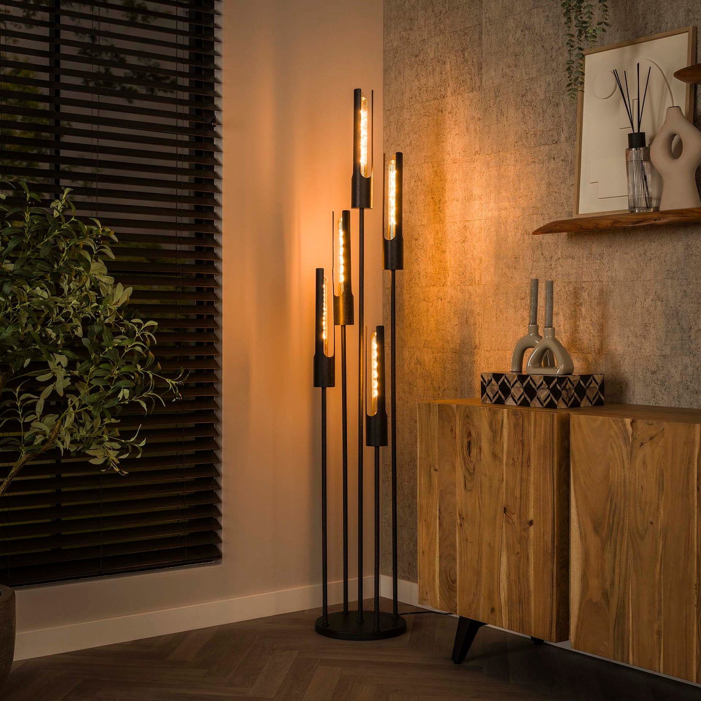 Vloerlamp Tube - Mat Zwart