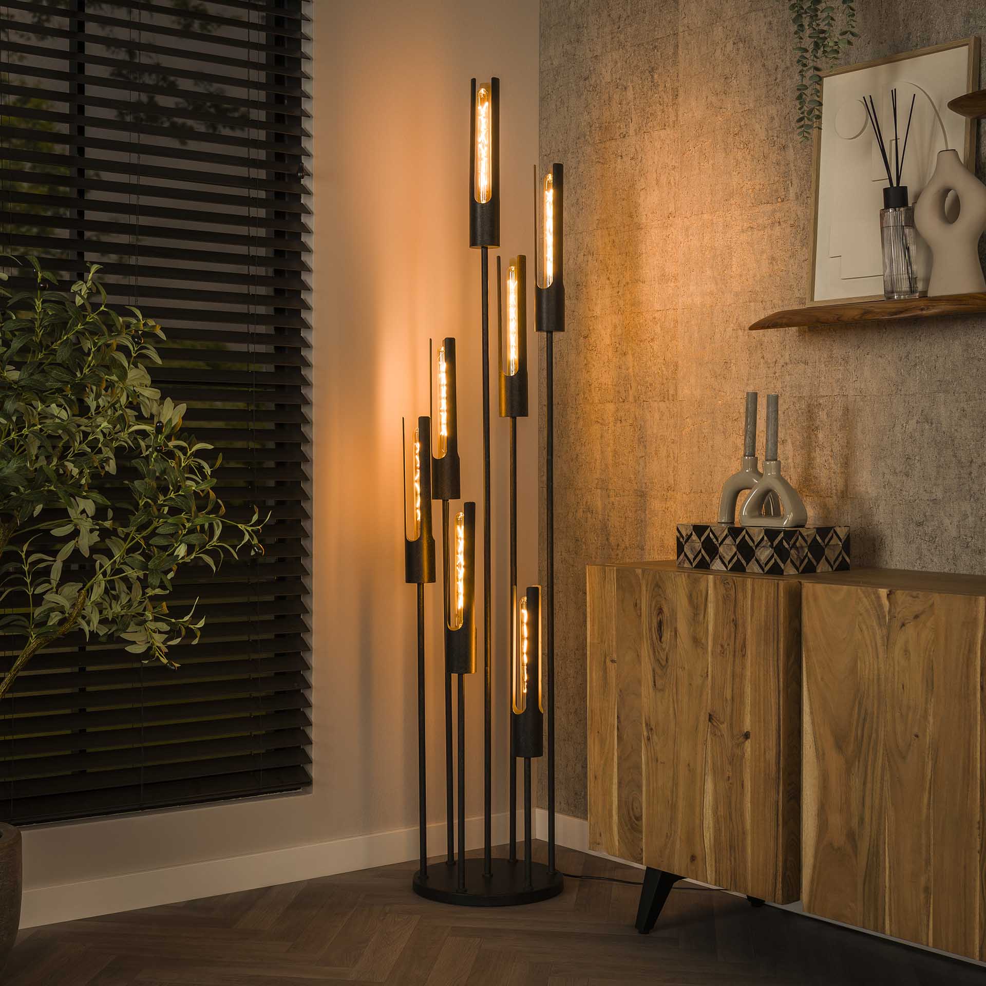 Vloerlamp Trapvormig - Zwart