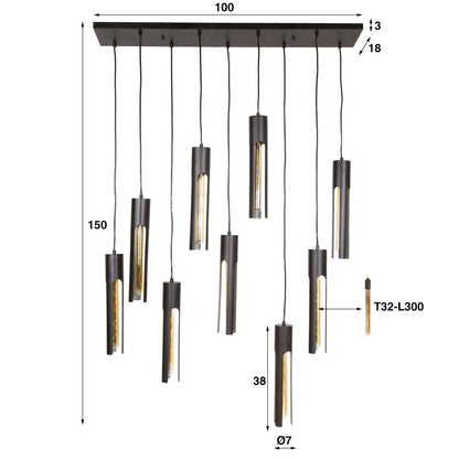 Hanglamp Tube Artic Black