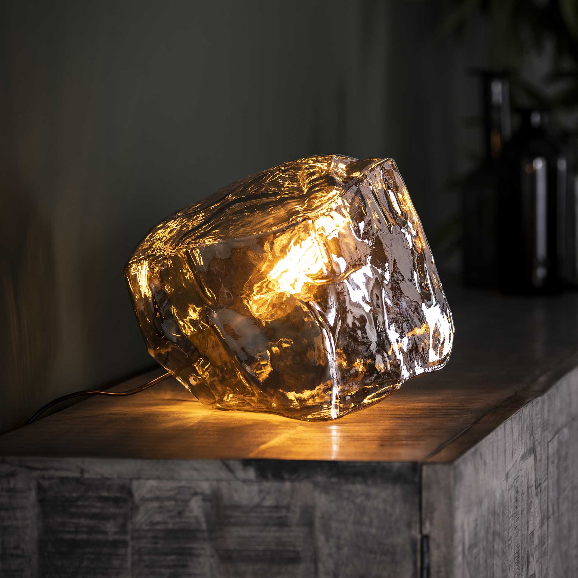 Tafellamp Chromen Glas