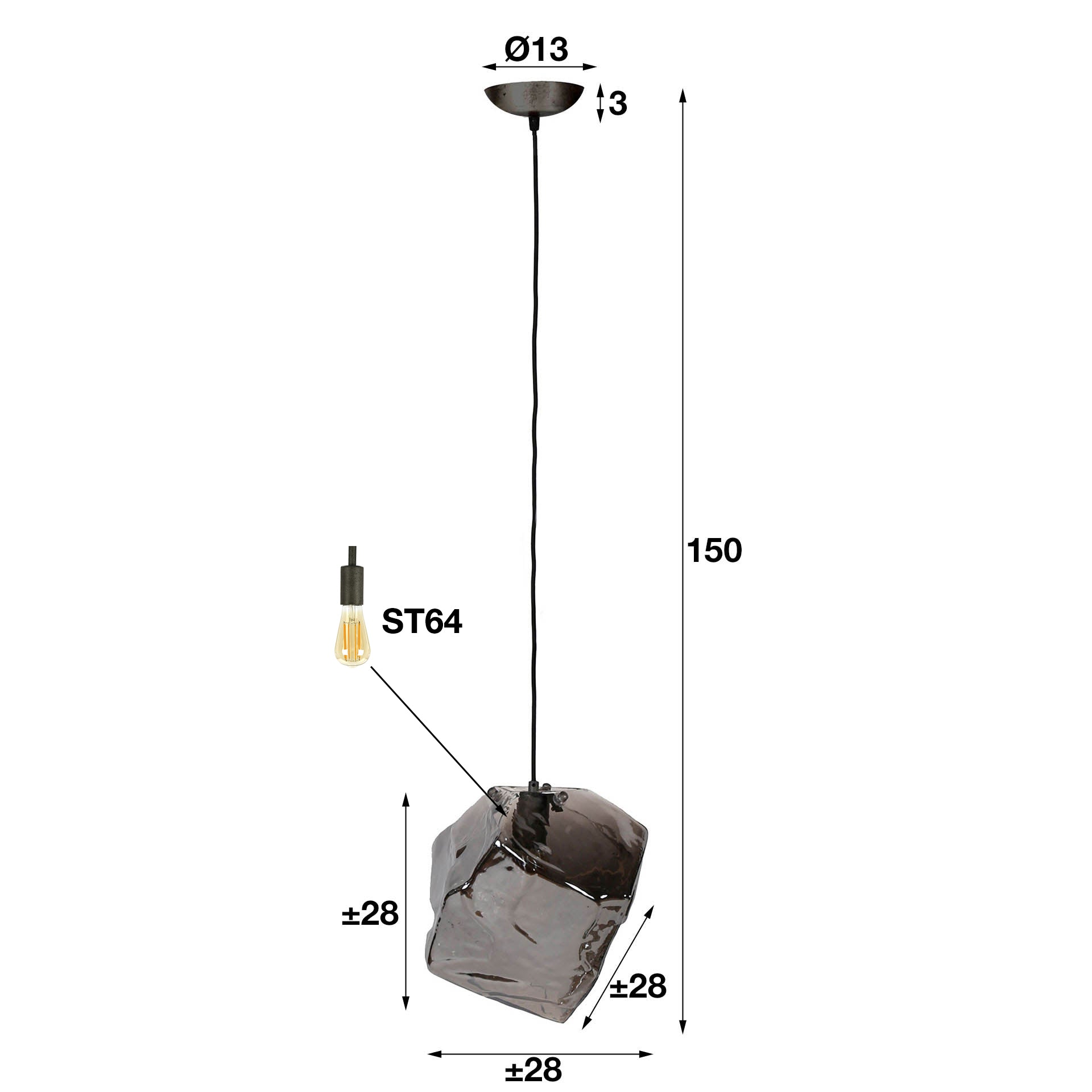 Hanglamp Mondgeblazen Glas