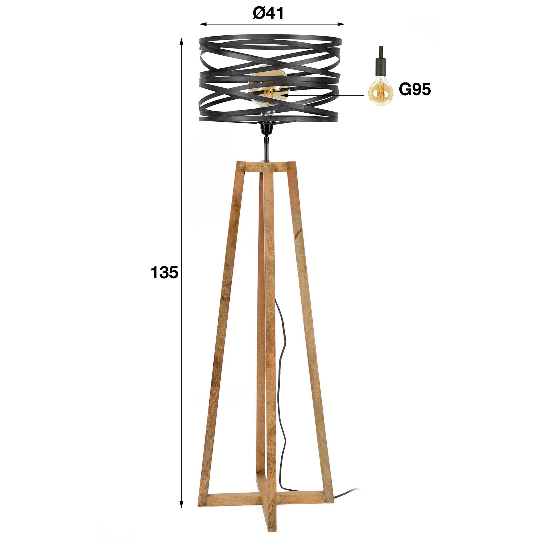 Vloerlamp Twist Metal Slate Grey