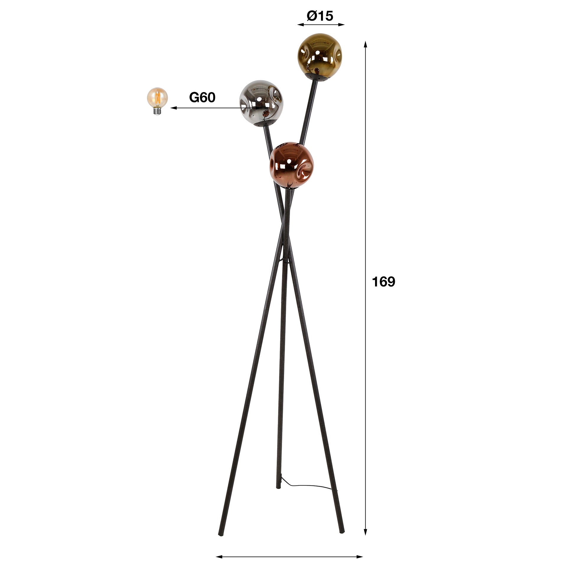 Vloerlamp Molecule Mix Glass
