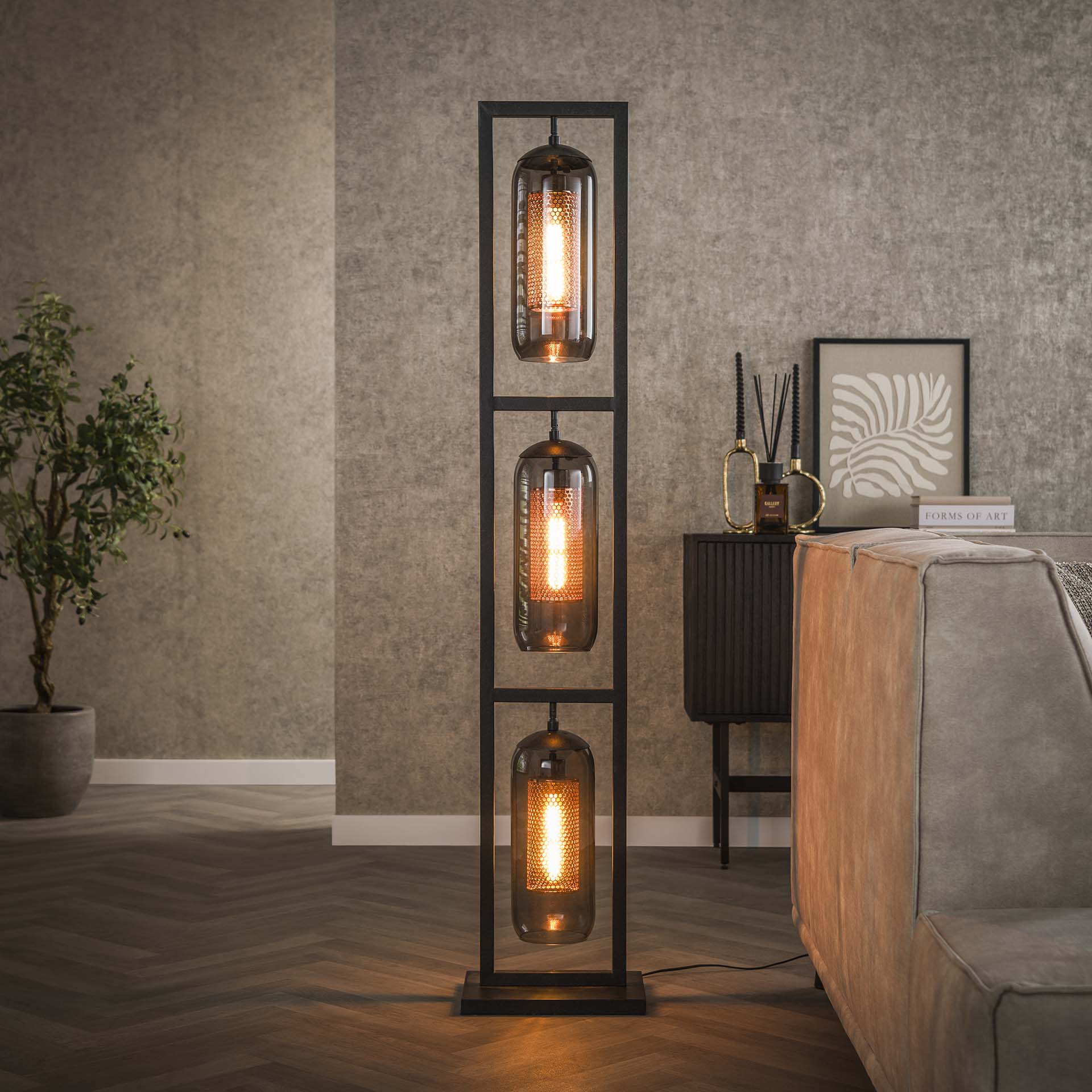 Vloerlamp Smoke Glass Mesh