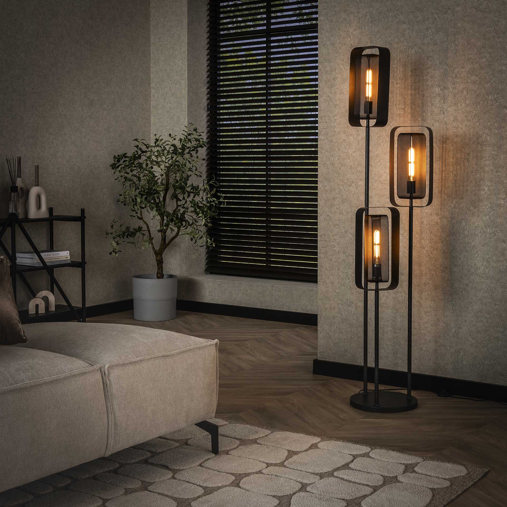 Vloerlamp Mesh Artic Black