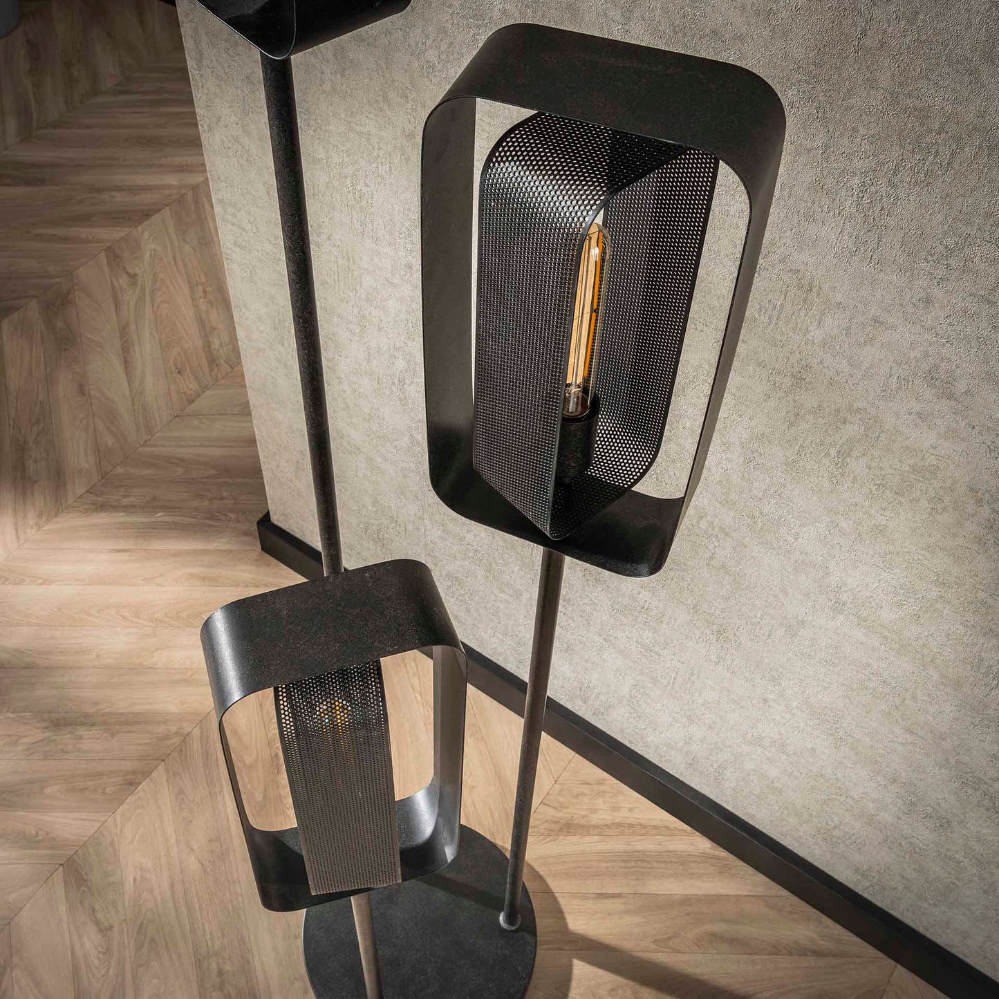 Vloerlamp Mesh Artic Black