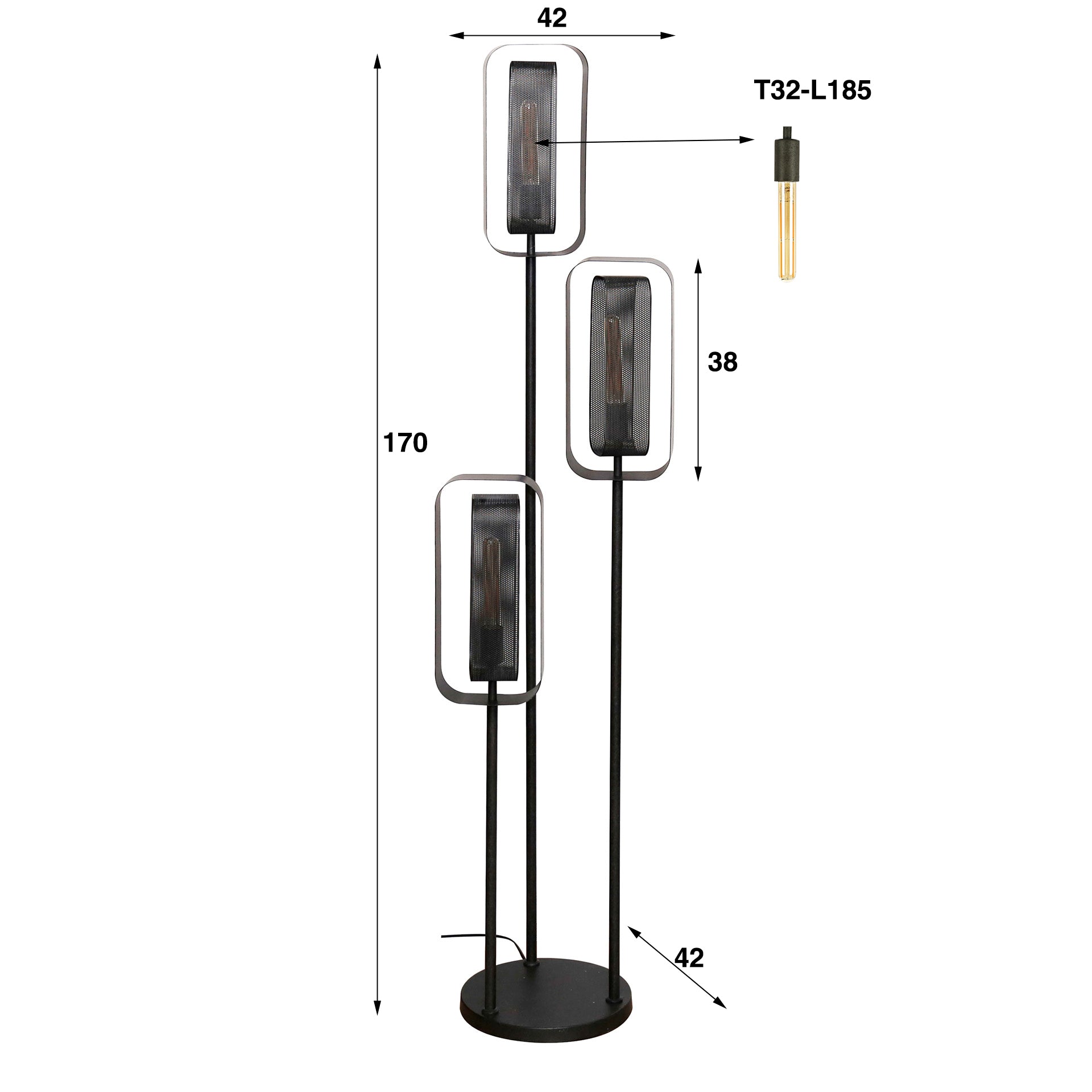 Vloerlamp Mesh Artic Black