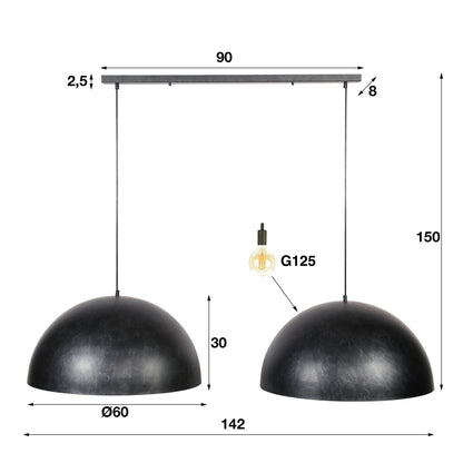 Hanglamp Dome - Verstelbare Dubbele Kap
