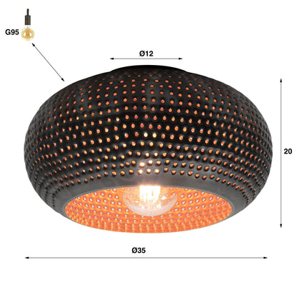 Plafondlamp met geperforeerd patroon