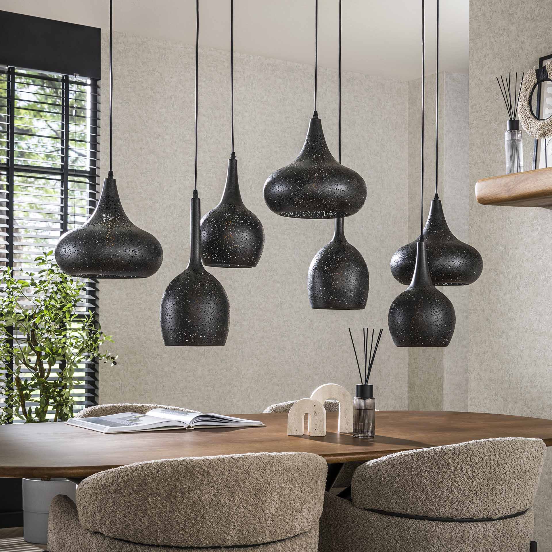 Hanglamp Artic Zwart - 7 Lichtpunten