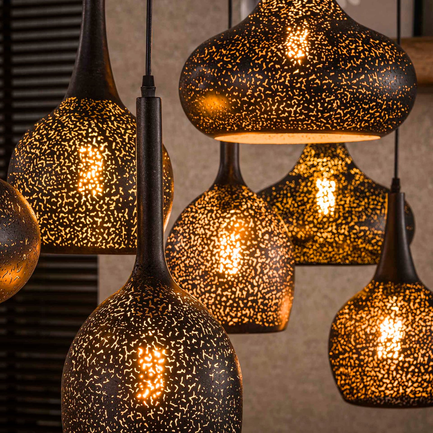 Hanglamp Artic Zwart - 7 Lichtpunten