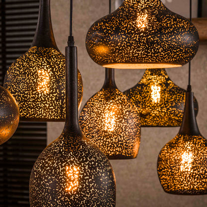 Hanglamp Artic Zwart - 7 Lichtpunten