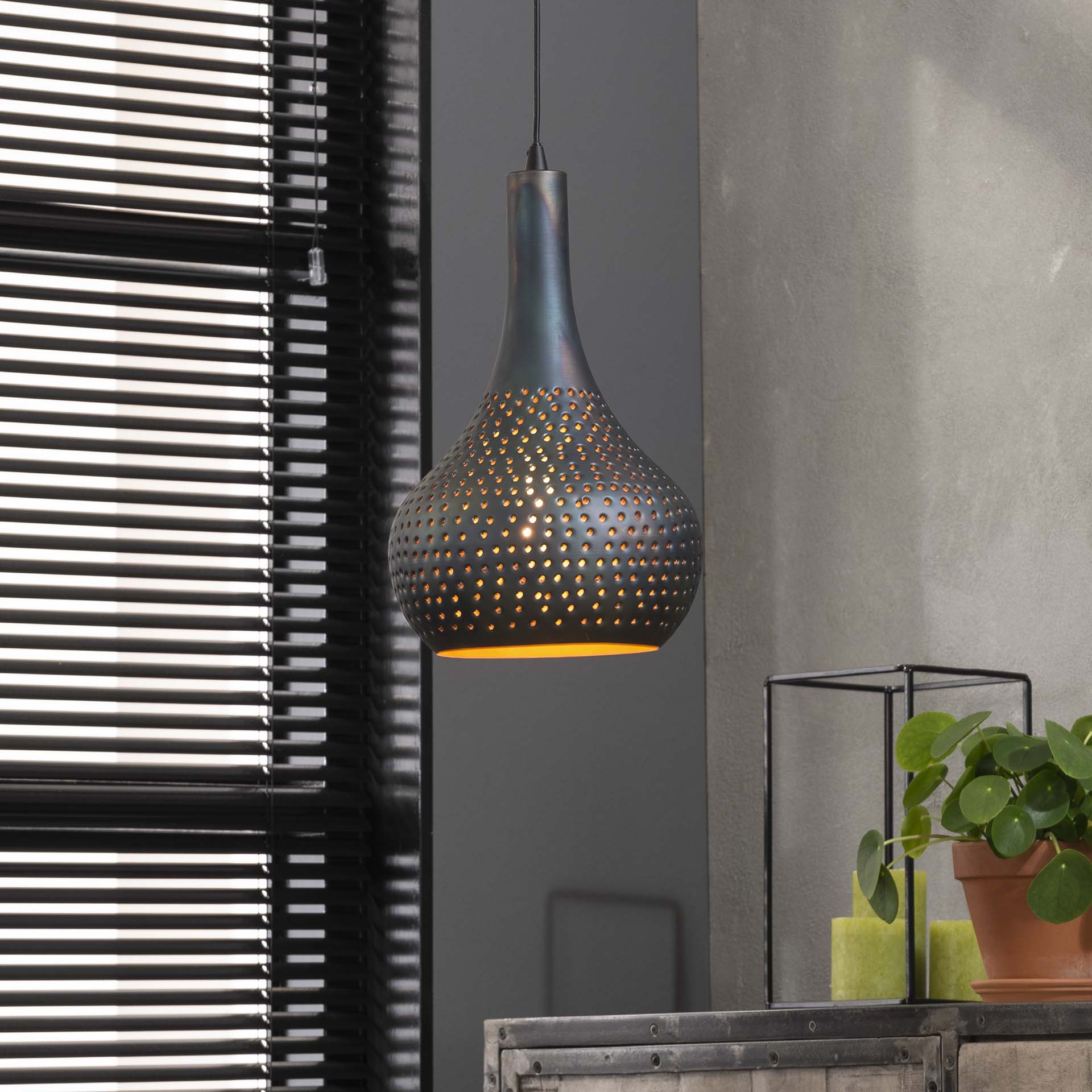 Hanglamp Geperforeerd Zwart Bruin