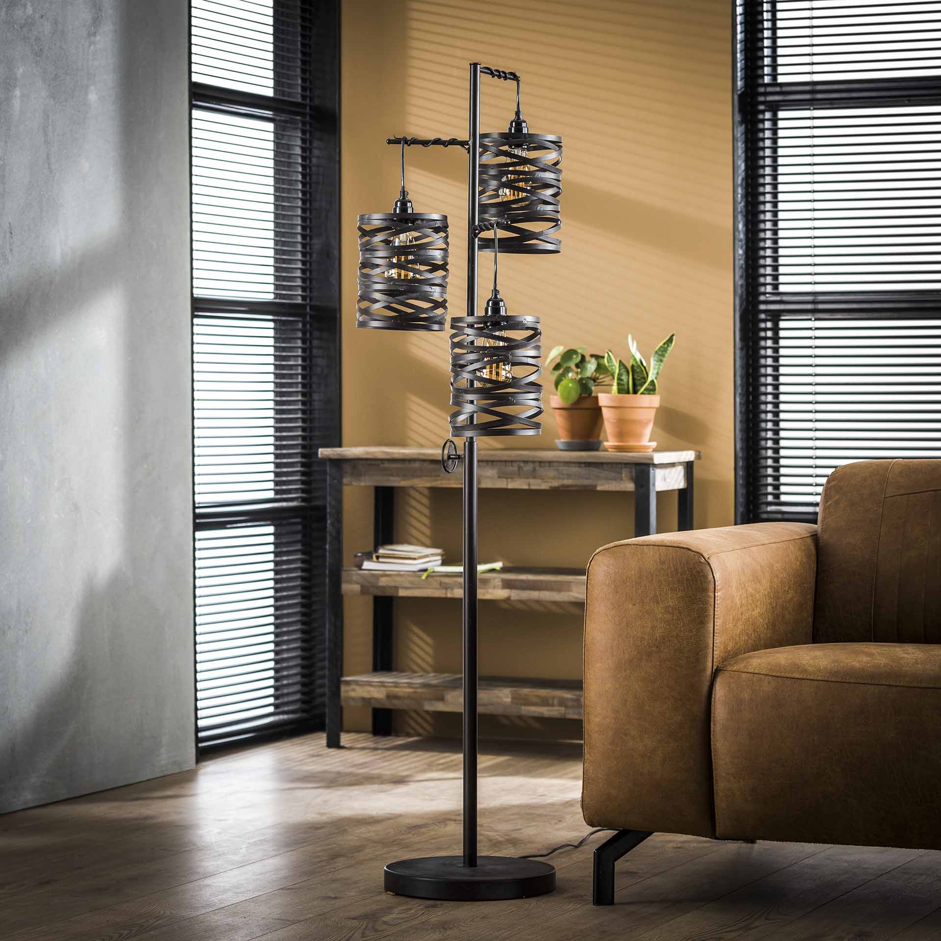 Vloerlamp Spindle - 3 kappen