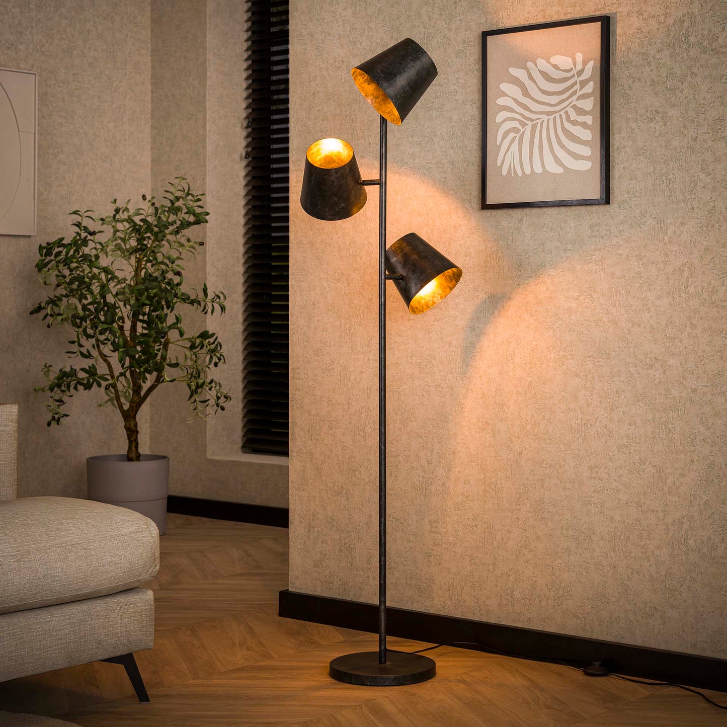 Vloerlamp 3L Charcoal
