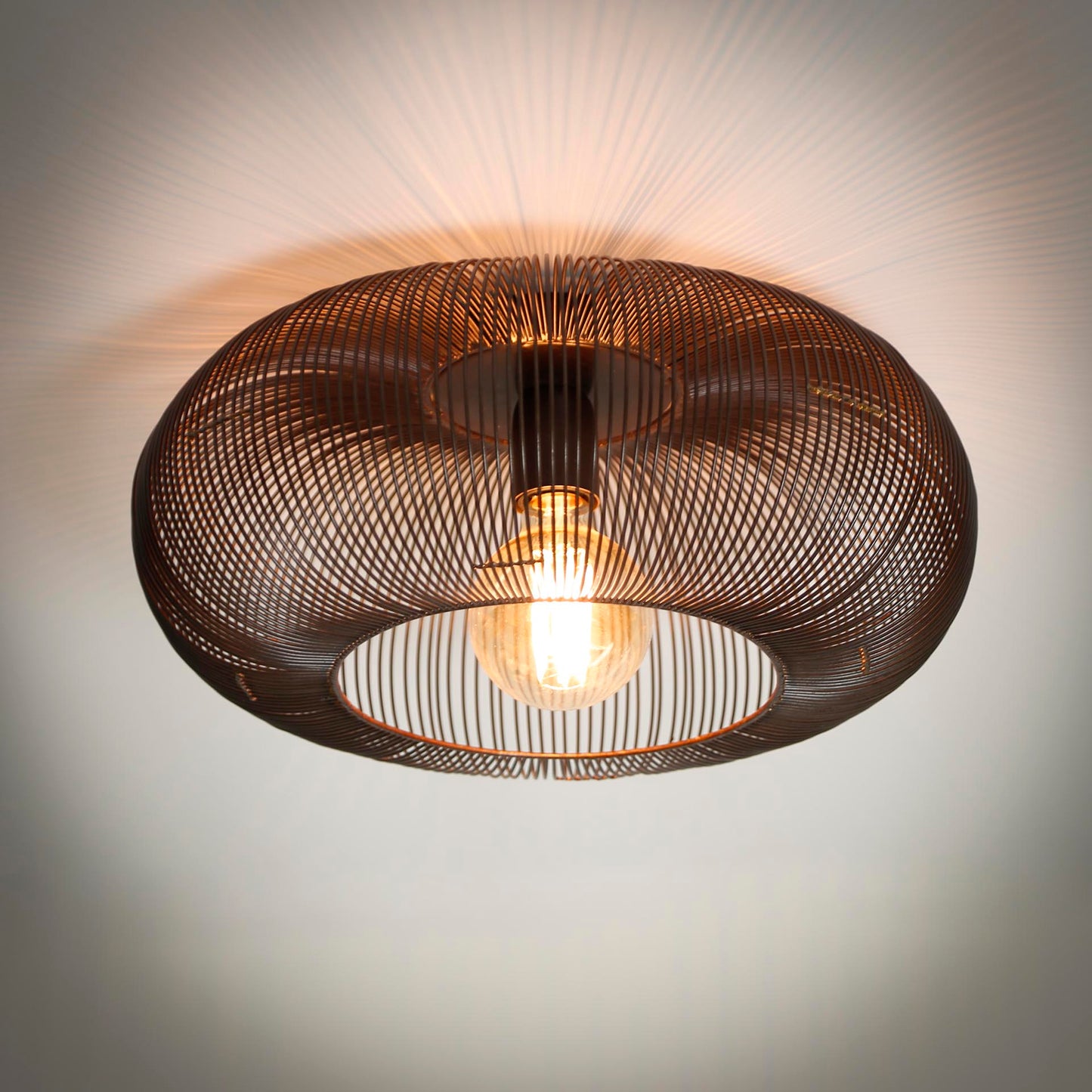 Plafondlamp Koper Zwart Nikkel