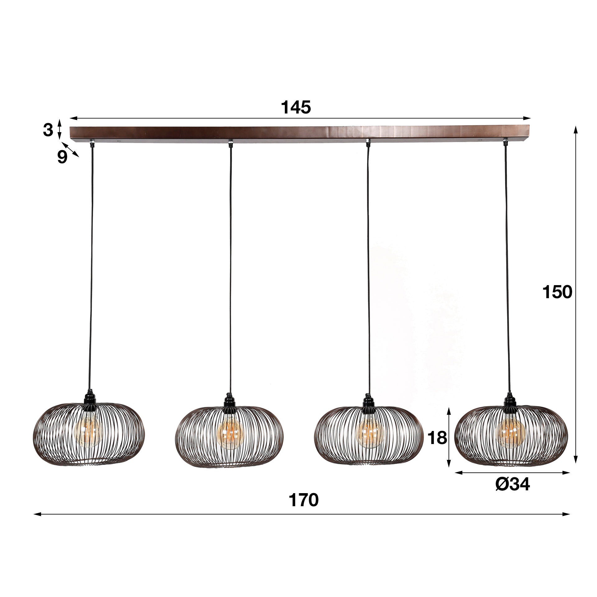 Hanglamp Disk - Verstelbaar