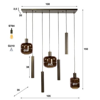 Hanglamp Bronza - Sienna Bruin
