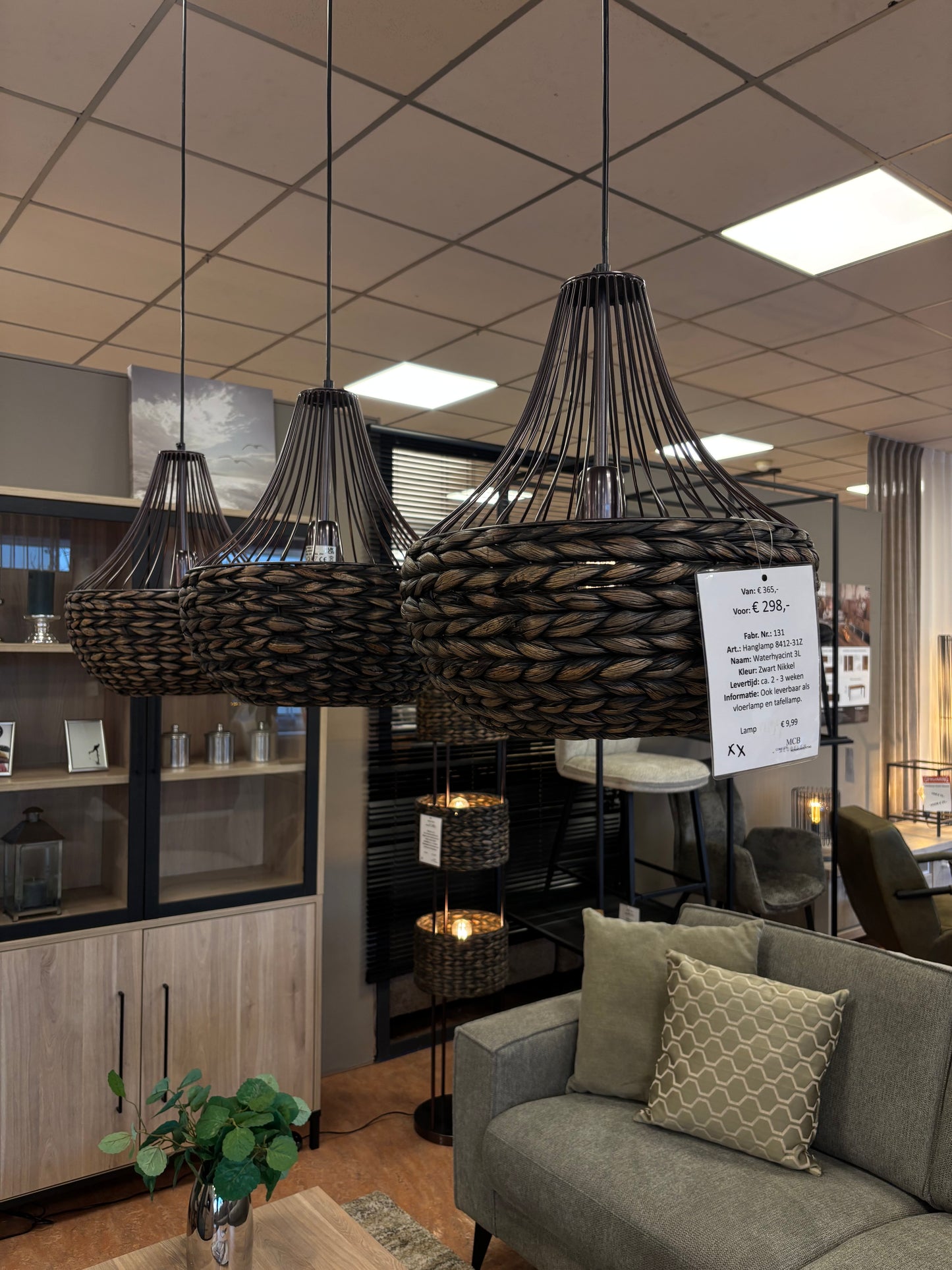 OPRUIMING Hanglamp Tower Waterhyacint